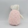 Doudou ours rose blanc tout doux ATMOSPHERA