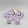 Doudou plat souris blanc mauve fleurs PAT & RIPATON LA HALLE