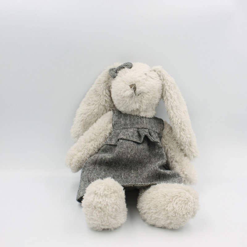 Peluche lapin gris robe bleu ZARA HOME