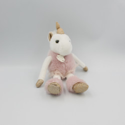 Doudou licorne rose blanc or HISTOIRE D'OURS