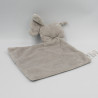 Doudou plat éléphant gris mouchoir MOTS D'ENFANTS