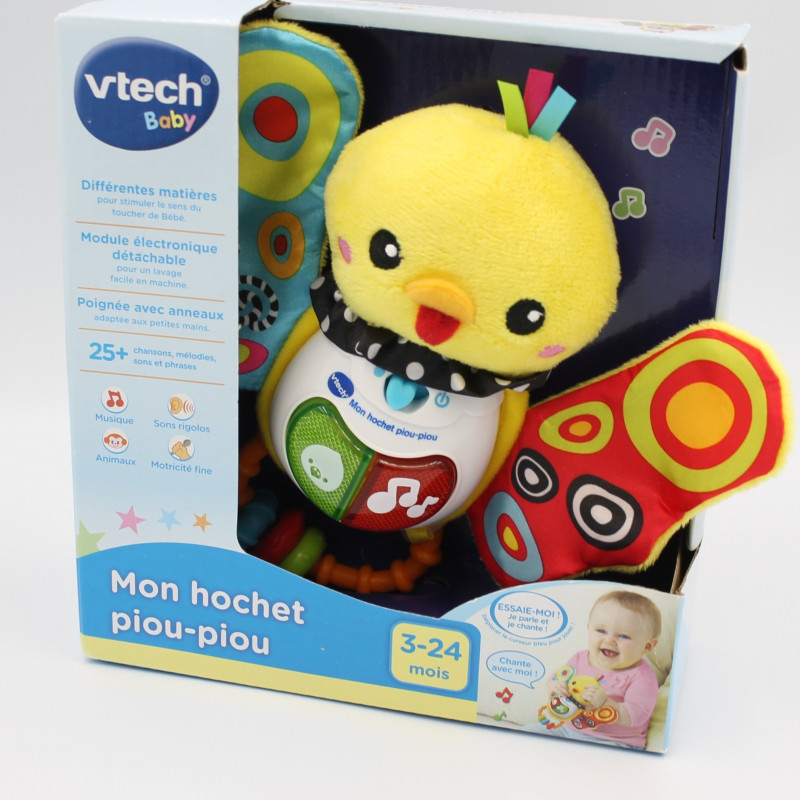 Peluche interactif oiseau Mon hochet Piou Piou VTECH Peluche interactif oiseau Mon hochet Piou Piou VTECH