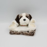 Doudou peluche marionnette chien saint Bernard beige marron blanc tout doux DANI
