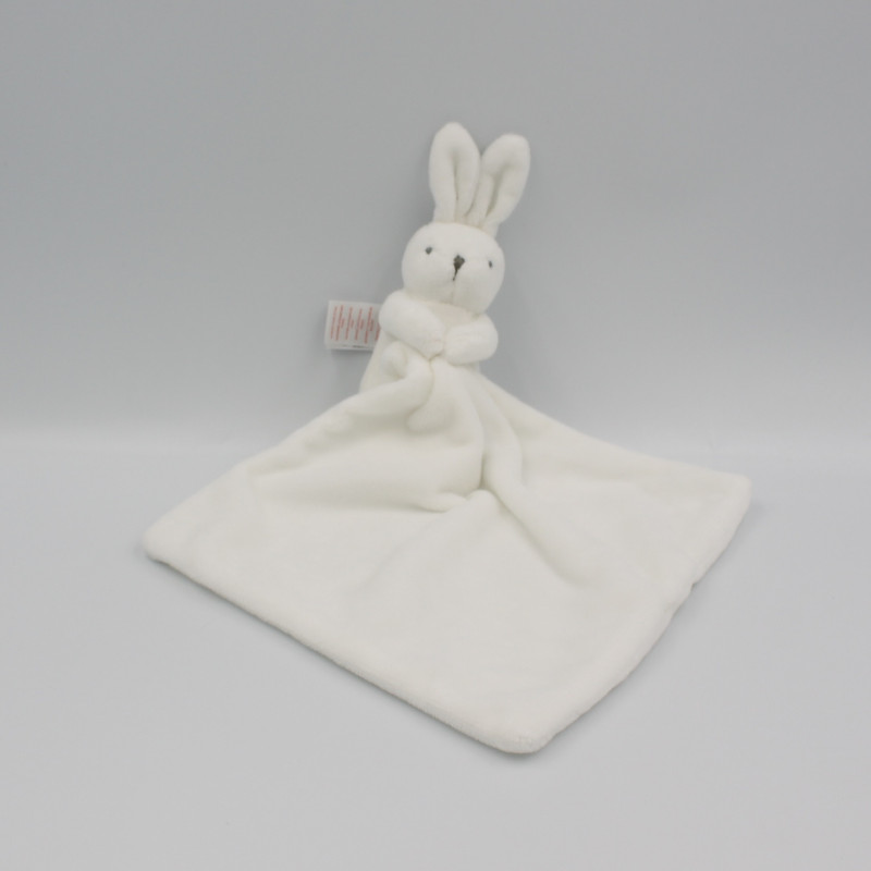 Doudou lapin blanc mouchoir JACADI