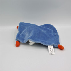 Doudou plat lapin chien bleu rouge blanc marin TEX BABY