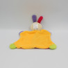 Doudou plat lapin rose orange vert violet BABY CLUB