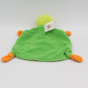 Doudou plat grenouille vert orange pois BABY CLUB