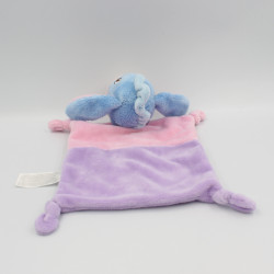 Doudou plat Bourriquet bleu rose mauve nuages papillon DISNEY NICOTOY