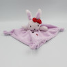 Doudou plat lapin mauve parme coeurs NICOTOY