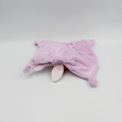 Doudou plat lapin mauve parme coeurs NICOTOY