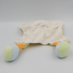 Doudou plat girafe vache jaune bleu vert orange NATTOU