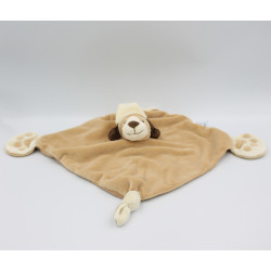 Doudou plat chien beige marron pattes empreintes GIPSY