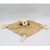 Doudou plat chien beige marron pattes empreintes GIPSY