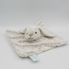 Doudou plat lapin beige marron blanc Guimauve Malow Baby nat