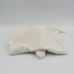 Doudou plat lapin beige marron blanc Guimauve Malow Baby nat