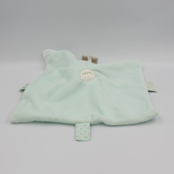 Doudou plat carré lapin vert bleu Lapidou NATTOU