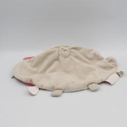 Doudou plat lapin beige rose blanc Anna et Pili NOUKIE'S