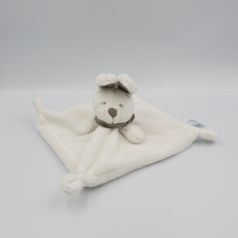 Doudou plat lapin blanc bandanas gris KIABI SIMBA TOYS