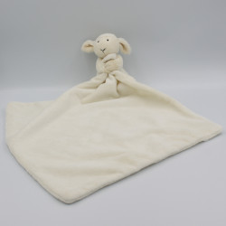 Doudou mouton blanc écru mouchoir JELLYCAT