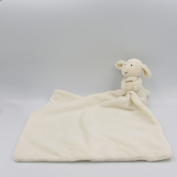Doudou mouton blanc écru mouchoir JELLYCAT