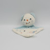 Doudou plat ours chat blanc bleu étoile lune SIPLEC