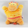 Doudou semi plat girafe jaune orange POMMETTE