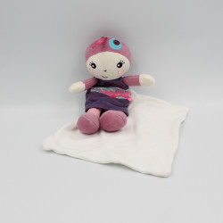 Doudou lutin poupée violet rose prune Cajou SUCRE D'ORGE