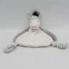 Doudou plat zèbre blanc gris HAPPY HORSE