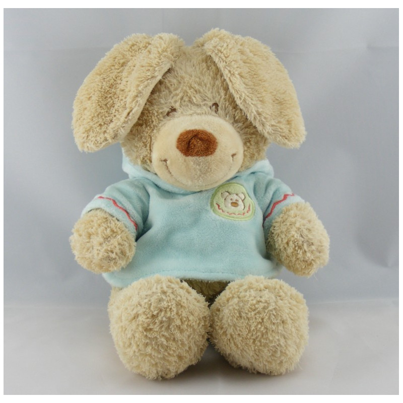 Doudou musical lapin sweat capuche bleu NICOTOY