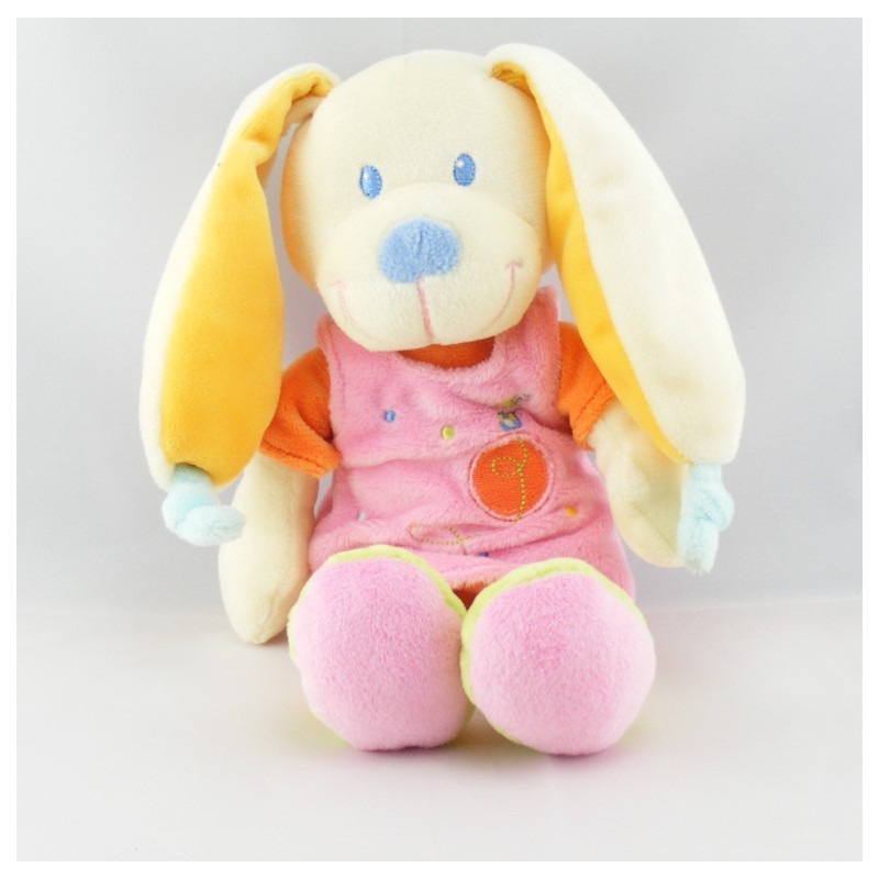 Doudou chien lapin robe rose oiseau maison NICOTOY