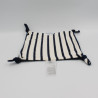 Doudou plat carré bleu marine blanc rayé VERTBAUDET