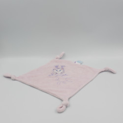 Doudou plat carré rose mauve Chat Marie Les Aristochats Disney Carrefour