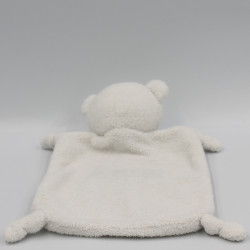 Doudou plat ours blanc bleu IKKS