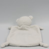 Doudou plat ours blanc bleu IKKS