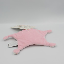 Doudou plat étoile rose blanc lapin ORCHESTRA PREMAMAN