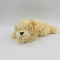 Doudou peluche chien couché beige GIPSY