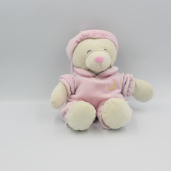 Doudou ours Baby Bear rose blanc GIPSY