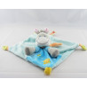 Doudou plat zébre vache bleu oiseau Bébérêve NICOTOY