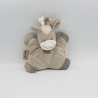 Doudou semi plat ane poney cheval beige blanc couronnes Noa NATTOU