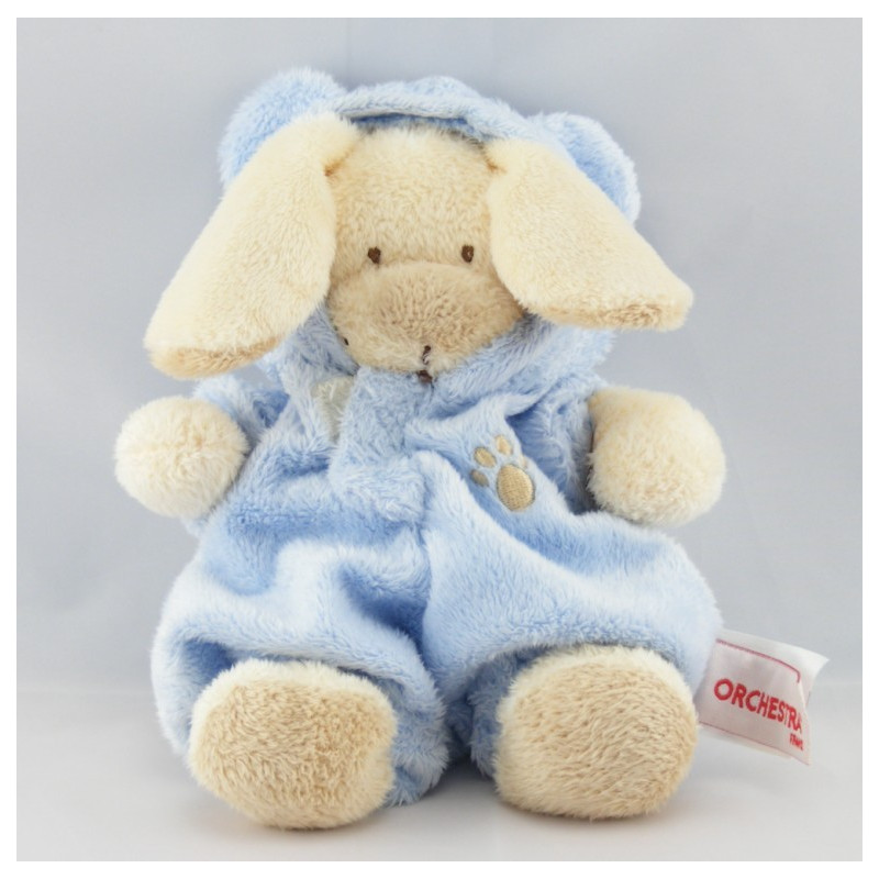 Doudou ours déguisé en lapin bleu NICOTOY