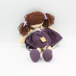 Peluche poupée fillette robe violette BONIKKA