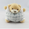 Doudou ours boule ecru vert NOUNOURS