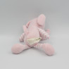 Doudou éléphant rose rayé blanc TOM & KIDDY TOMKIDS