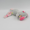 Doudou lapin gris rose vert Dort Doudou SUCRE D'ORGE