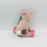 Doudou lapin marron rose Frison NATURE ET DECOUVERTE