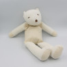 Doudou peluche bouillotte micro ondable ours blanc beige SCANDINAVIAN 