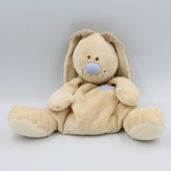 Doudou lapin beige queue et nez bleu Bloupi JOLLYBABY