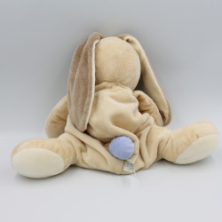 Doudou lapin beige queue et nez bleu Bloupi JOLLYBABY