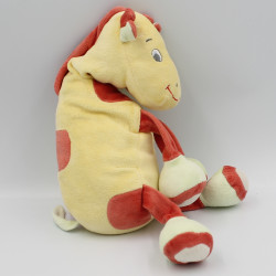 Doudou girafe jaune rouge vert SUCRE D'ORGE
