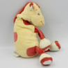 Doudou girafe jaune rouge vert SUCRE D'ORGE